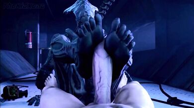 'Buxom babe's extraterrestrial sexcapade with an intergalactic dick-diver'