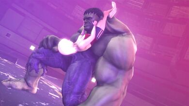 'Bruce Banner's Nuts Crushed by a Cosmic Hentai Whore in Epic Brutalization'