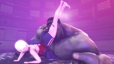 'Bruce Banner's Nuts Crushed by a Cosmic Hentai Whore in Epic Brutalization'