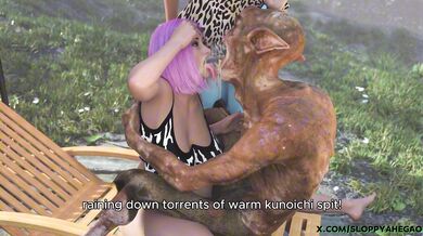 'Pregnant Hinata and Sakura are Kissing an Ugly Monster in a Hot Spring'