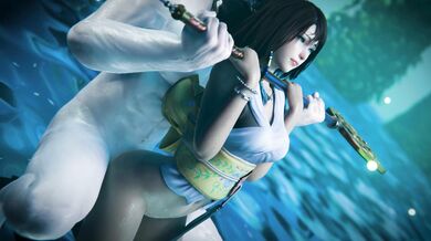 Sexy Yuna the Summoner on Knees Makes Sounds of Pleasure during sex with her hot boyfriend!