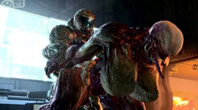 'Bloodied and Beaten, the Doomslayer claims a Hellish Victim'