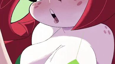 'Riding the Thunderstorm: Busty Witch Lesbian Tit-Fuck Squirting Cumshot'