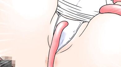 "Hestia, the goddess of hearth and home, engages in a heated battle with kuromaru's sexual prowess."