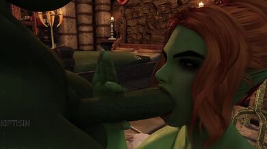 "Bloodlusting Orc Breeds With Luscious Redhead As Horny Goblins Watch In Delight!"
