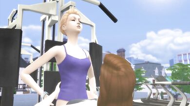 'Two hot Futanari women have a steamy workout at the gym, leading to an intense lesbian fuck session.'