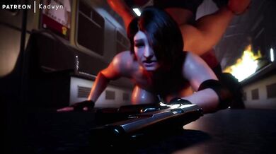 "Busty Kadwyn and Jill Valentine take on the merciless Nemesis in a sensual battle of lust and dominance."