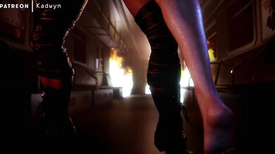 "Busty Kadwyn and Jill Valentine take on the merciless Nemesis in a sensual battle of lust and dominance."