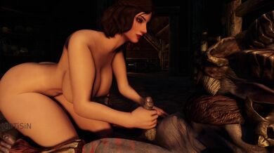 "Bloodlust in the Underworld: Serana, the Vampiress, Rides a Hard-On Riekling!"