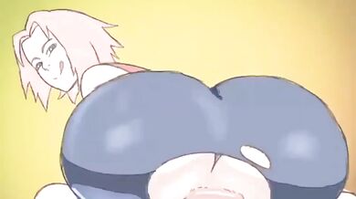 'Sakura's tight ass gets violently pounded by a massive cock'