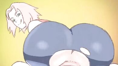 'Sakura's tight ass gets violently pounded by a massive cock'