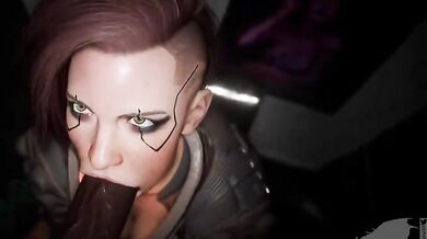 "The Sexy Nympho Vampire Gets Some Night City BBC. Regina3D"