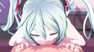 Watch Hatsune Miku, the virtual idol, strip off her clothes and showcase her sexy body in front of a mirror as she pleasures herself with toys.