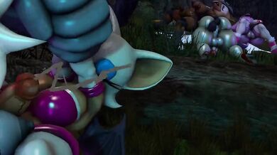 Watch the werewolf tangle with the Futa Rouge while she fights back, until he finally overpowers her and ravages her tight pussy.