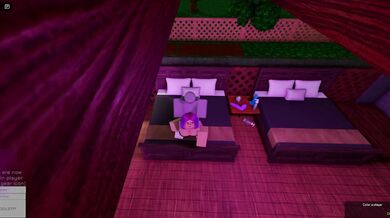 The TV is playing a porn movie, but not everyone can see it!