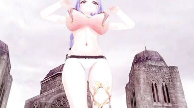 'In a Small Mini Garden, Haniwa's Tiny Bonsai Erodes into an Orgy of MMD Animation and Painful Cumshots'