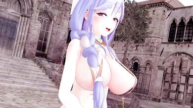 'In a Small Mini Garden, Haniwa's Tiny Bonsai Erodes into an Orgy of MMD Animation and Painful Cumshots'