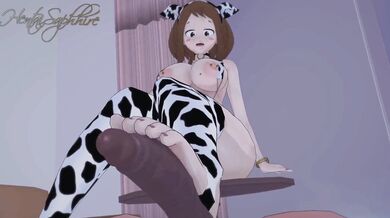Bakugo's cock was too much for Uraraka to resist, as she found herself helplessly wrapped up in the heat of passion.