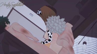 Bakugo's cock was too much for Uraraka to resist, as she found herself helplessly wrapped up in the heat of passion.