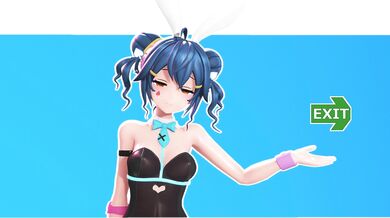 Watch as KemKem, the MMD model with a rabbit hole on her back, goes down the spade while exposing her bare legs.