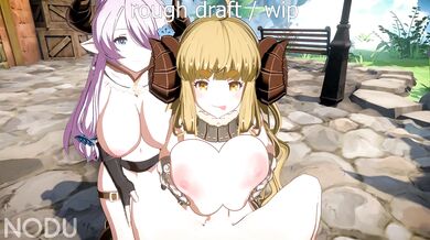 "Busty Asian MILF Anila gets a titfuck from her son-in-law, with his big cock poking out of her cleavage. (SFW)"