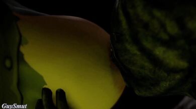 'Jill Valentine gets her massive boob sucked by a horny monster in this hot and steamy hentai video!'