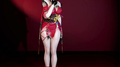 Watch Tifa strip and shake her hips to the beat in this hot dance scene!