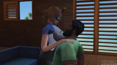 "Mysterious Island Adventure: Scuba Girl and the Hunky Diver."
