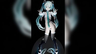 Miku Hatsune gets fucked by a bunch of guys in an R18 hentai video.