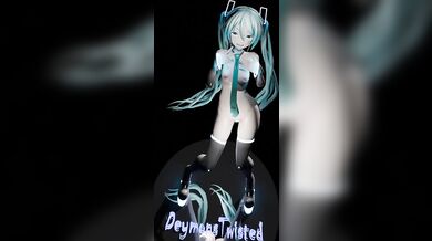 Miku Hatsune gets fucked by a bunch of guys in an R18 hentai video.