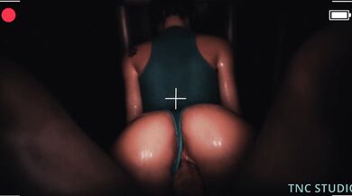 'Take a ride with Lara, from behind.'