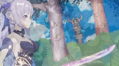 Candace and Keqing engage in hot, sweaty sex after meeting on a hiking trail.