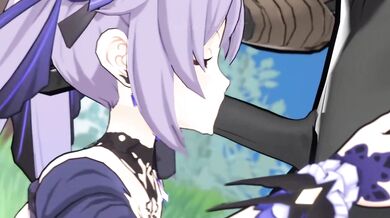 Candace and Keqing engage in hot, sweaty sex after meeting on a hiking trail.