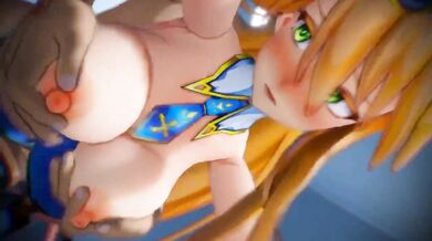 Watch as the sexy hero Artoria takes on a whole new level of passion in this hot doggy style scene!