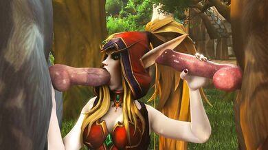 'Busty Elven Maiden Using Her Feline Companion to Achieve Orgasmic Bliss'