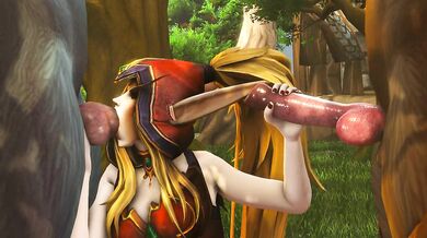 'Busty Elven Maiden Using Her Feline Companion to Achieve Orgasmic Bliss'