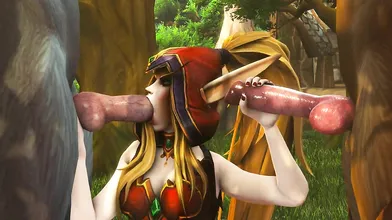 Busty Elven Maiden Using Her Feline Companion to Achieve Orgasmic Bliss