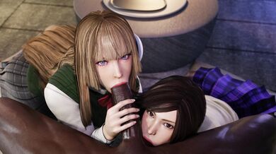 'Hentai Henshin - Emilie and Kasumi Blacked (All Outfits) Saveass'