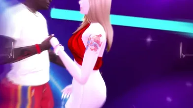 'Public Display of Hentai: Horny Trio Takes Turns on Unsuspecting Blonde at Nightclub'
