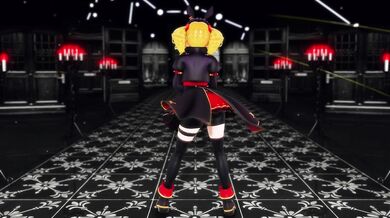 Rewritten as a proper sentence: The vampire, Ouverzia, strips off her clothes to lure you into her lair.