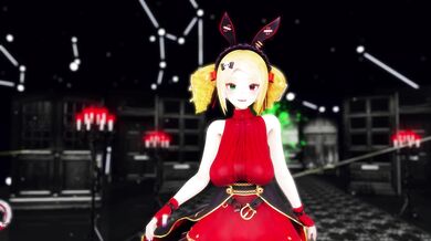 Rewritten as a proper sentence: The vampire, Ouverzia, strips off her clothes to lure you into her lair.