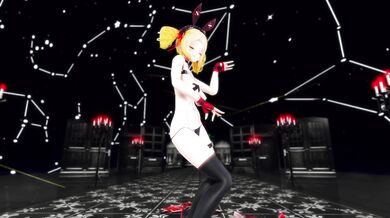 Rewritten as a proper sentence: The vampire, Ouverzia, strips off her clothes to lure you into her lair.