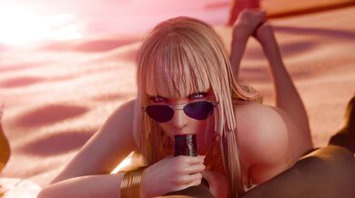 'Horny Lili on the Beach, Blacked Out'