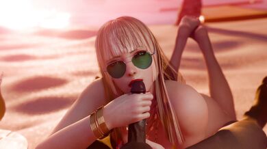 'Horny Lili on the Beach, Blacked Out'