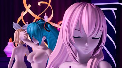 Miku, Luka and Rin Naked Dance - Beauty Medley.