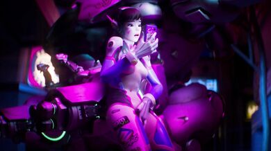 'The Merciful Assistant Helps D.Va Blow off Steam with Midnight Swami's Ecstasy!'