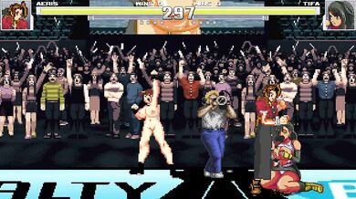 Tifa Lockheart and Aerith Gainsborough engage in a heated sexual competition, each trying to outdo the other with their skills and techniques.
