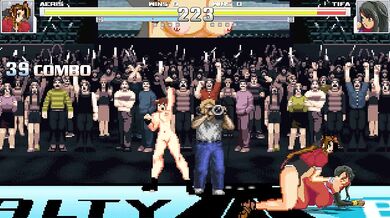 Tifa Lockheart and Aerith Gainsborough engage in a heated sexual competition, each trying to outdo the other with their skills and techniques.