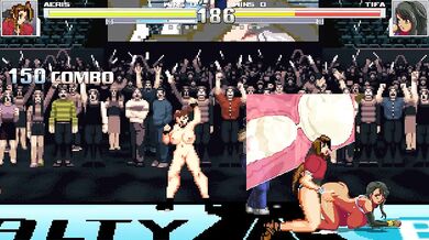 Tifa Lockheart and Aerith Gainsborough engage in a heated sexual competition, each trying to outdo the other with their skills and techniques.