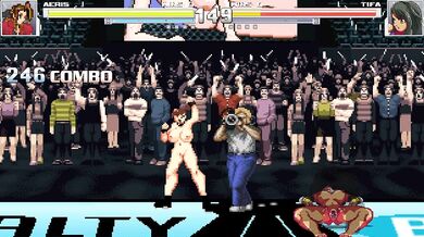 Tifa Lockheart and Aerith Gainsborough engage in a heated sexual competition, each trying to outdo the other with their skills and techniques.